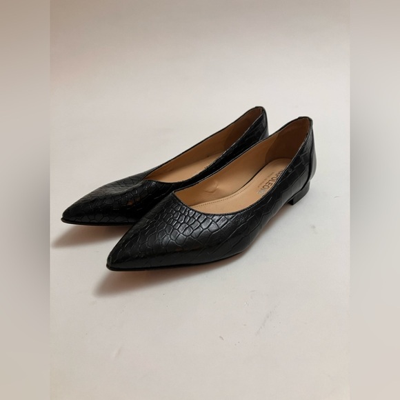 NAPOLEONI Italian all leather croc embossed flats - Picture 1 of 6